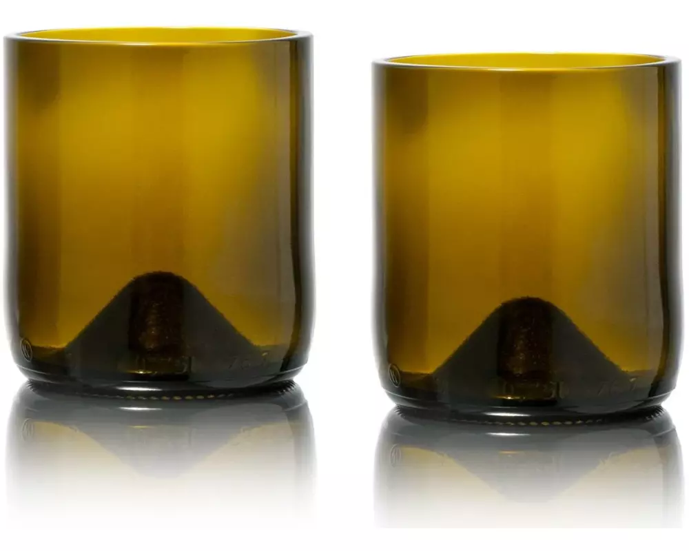 Rebottled Whiskyglas 230 ml, 2 Stück, Olivgrün