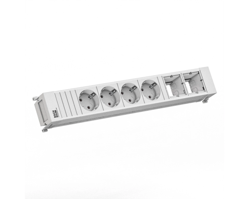 BACHMANN POWER FRAME 4xCEE7/3 2xCM 0,2m GST18 RAL9010