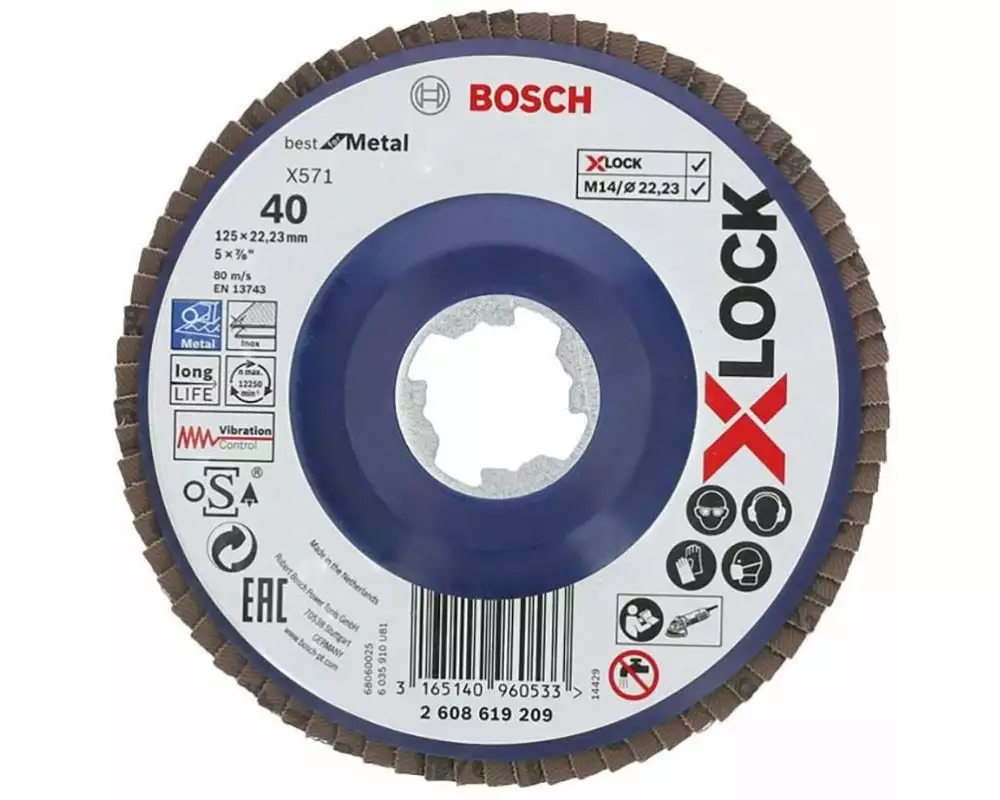 Bosch Professional Fächerschleifscheibe X-LOCK Ø125 mm, 1 Stück