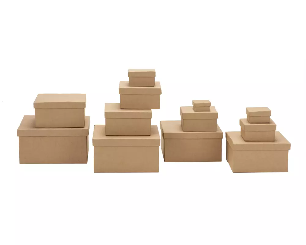 Glorex Papp-Schachtel 12-teilig, eckig