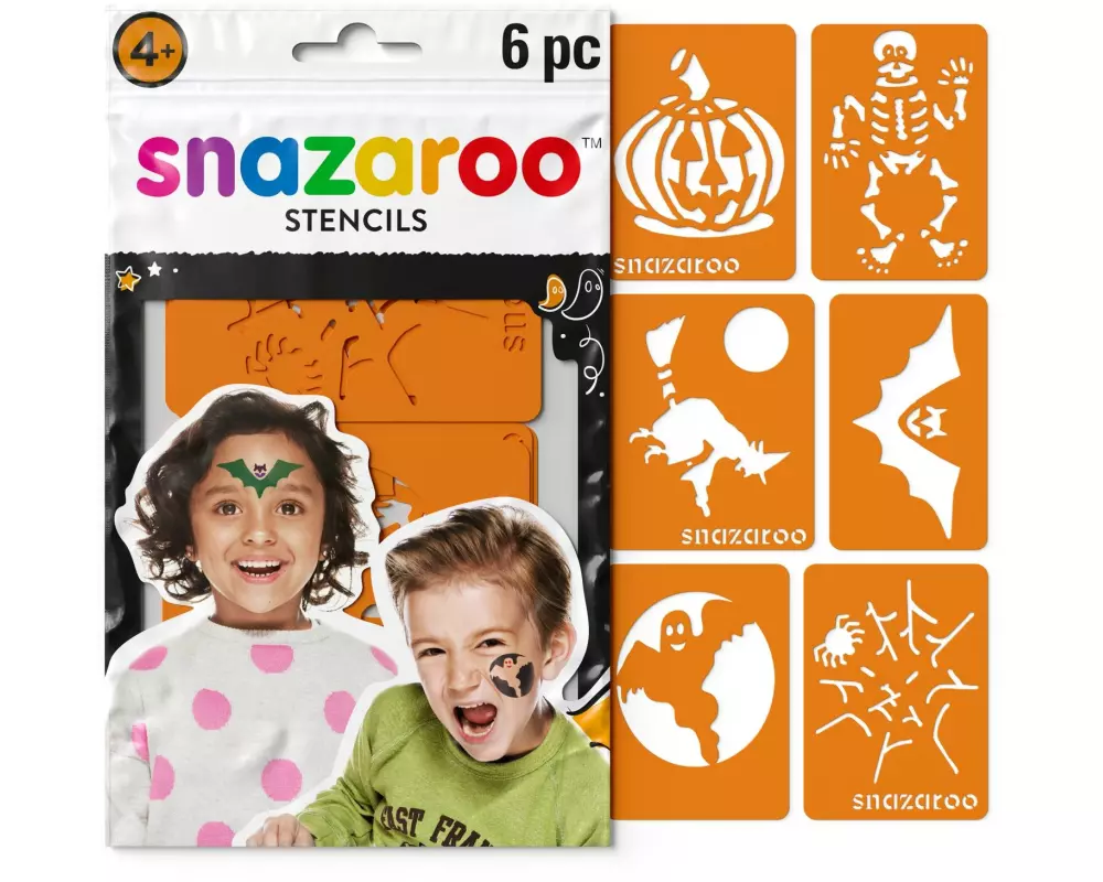 Snazaroo Zubehör Schablonen Halloween, 6 Stück