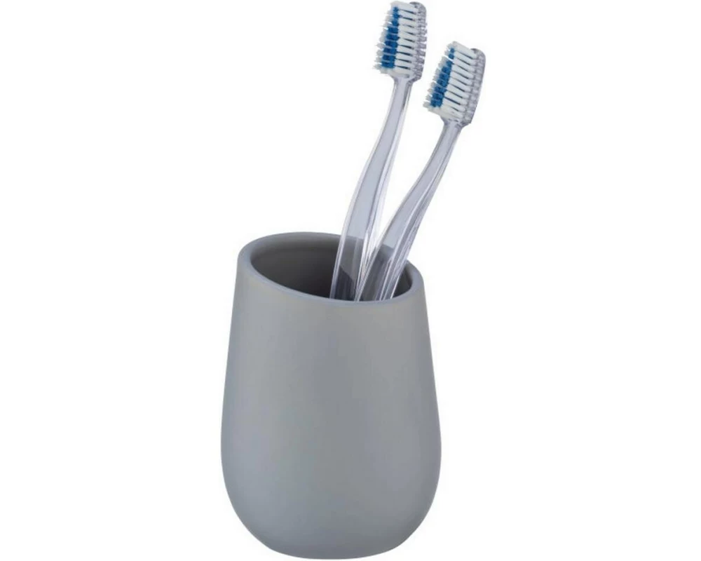 Wenko Zahnputzbecher Badi Keramik Grau