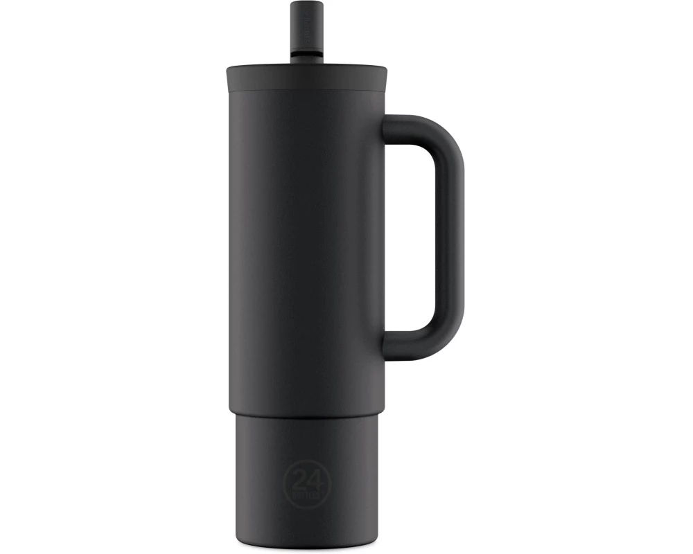 24Bottles Thermobecher Straw Cup 800 ml, Schwarz matt