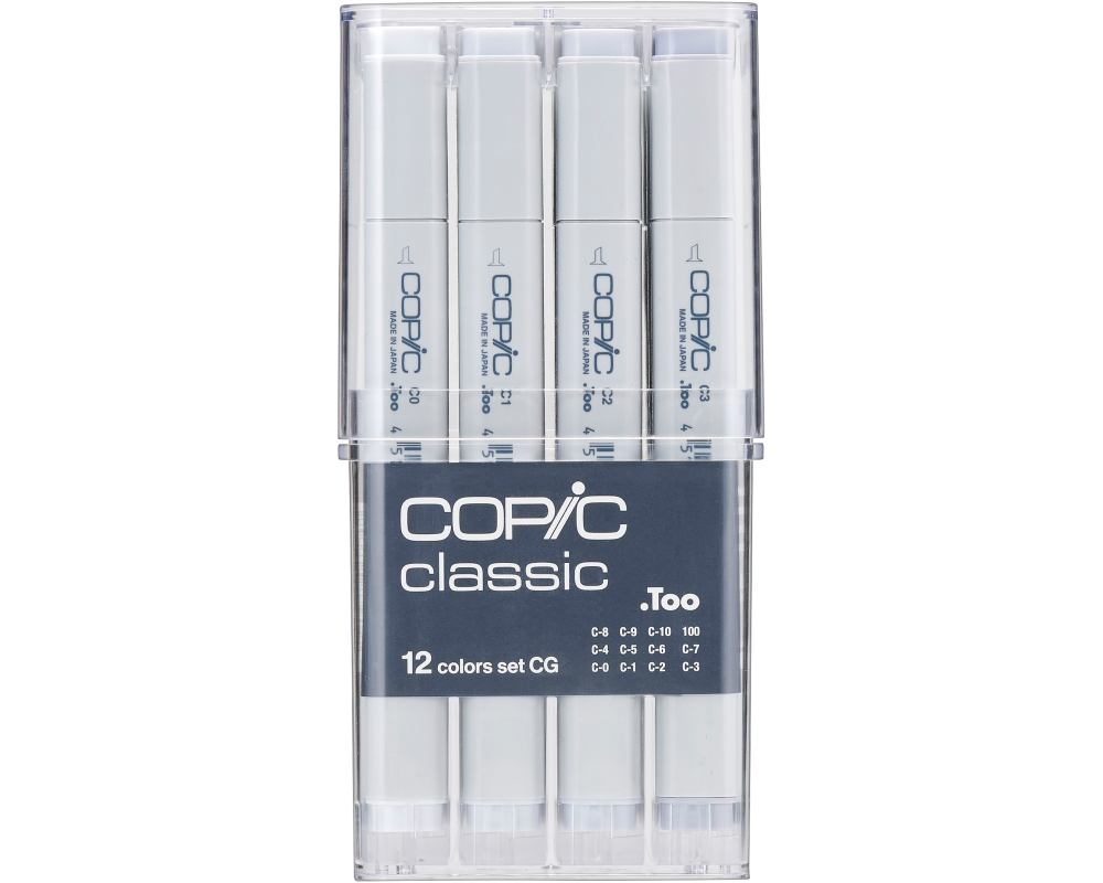 COPIC Marker Classic 20075151 Grau-Set CG, 12 Stück