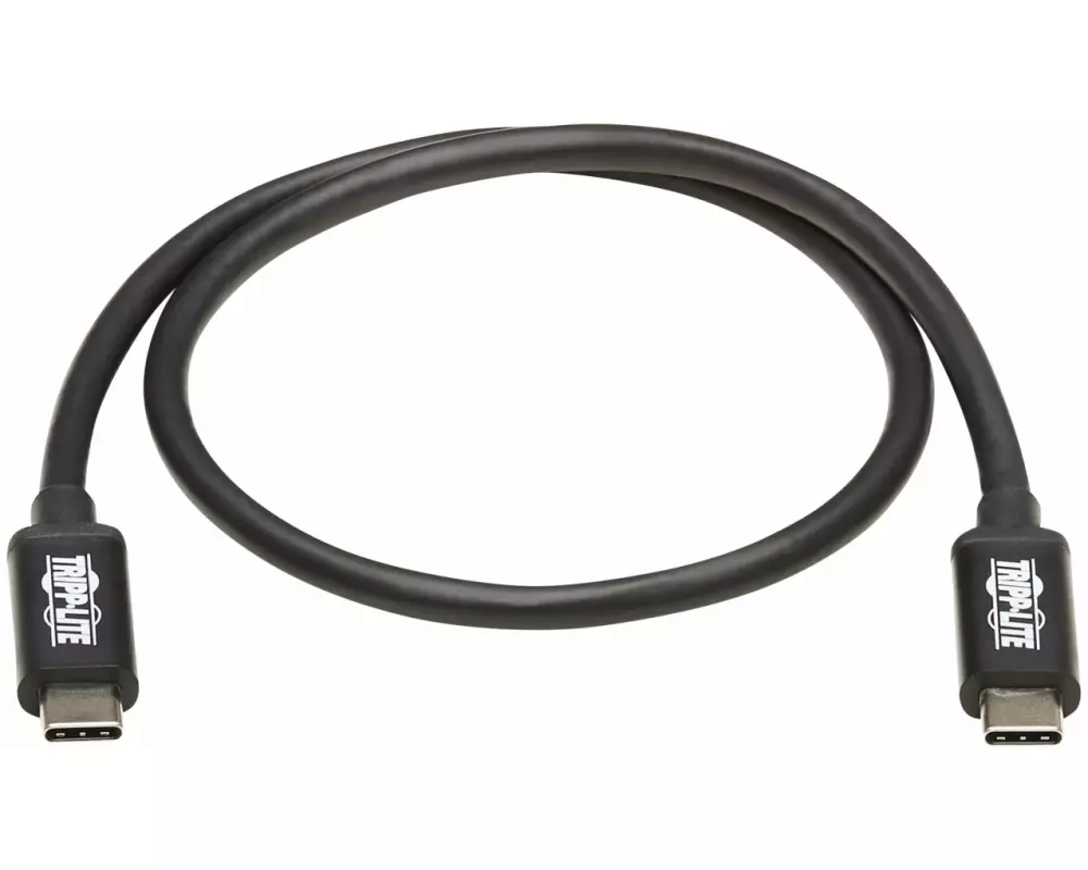EATON TRIPPLITE Thunderbolt 3, Passive Cable, M/M - 40 Gbps, 5A, 100W Power Delivery, 4K/60Hz, 0.5m 1.6ft. Black
