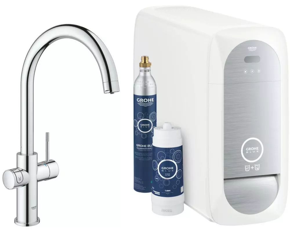 GROHE Blue Home C-Auslauf, Starter Kit, Chrom