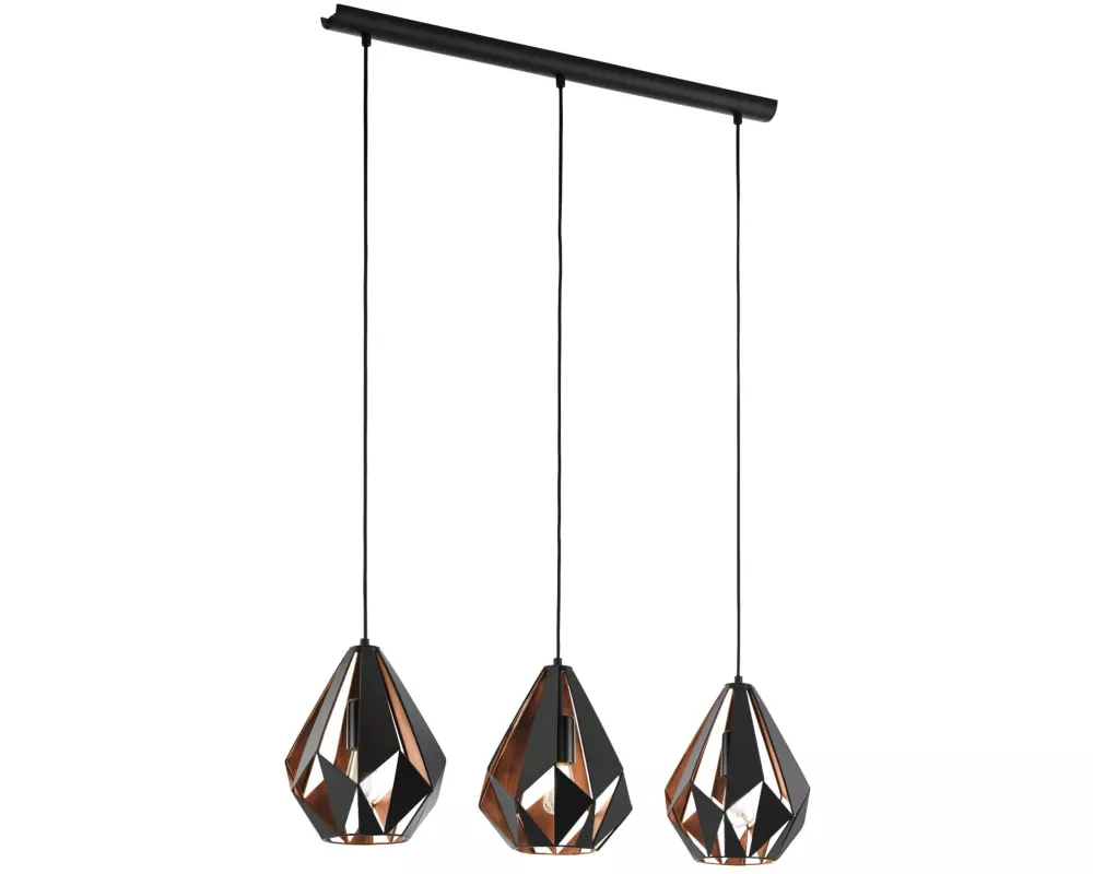 EGLO Leuchten Pendelleuchte CARLTON 1 3x E27 Kupfer