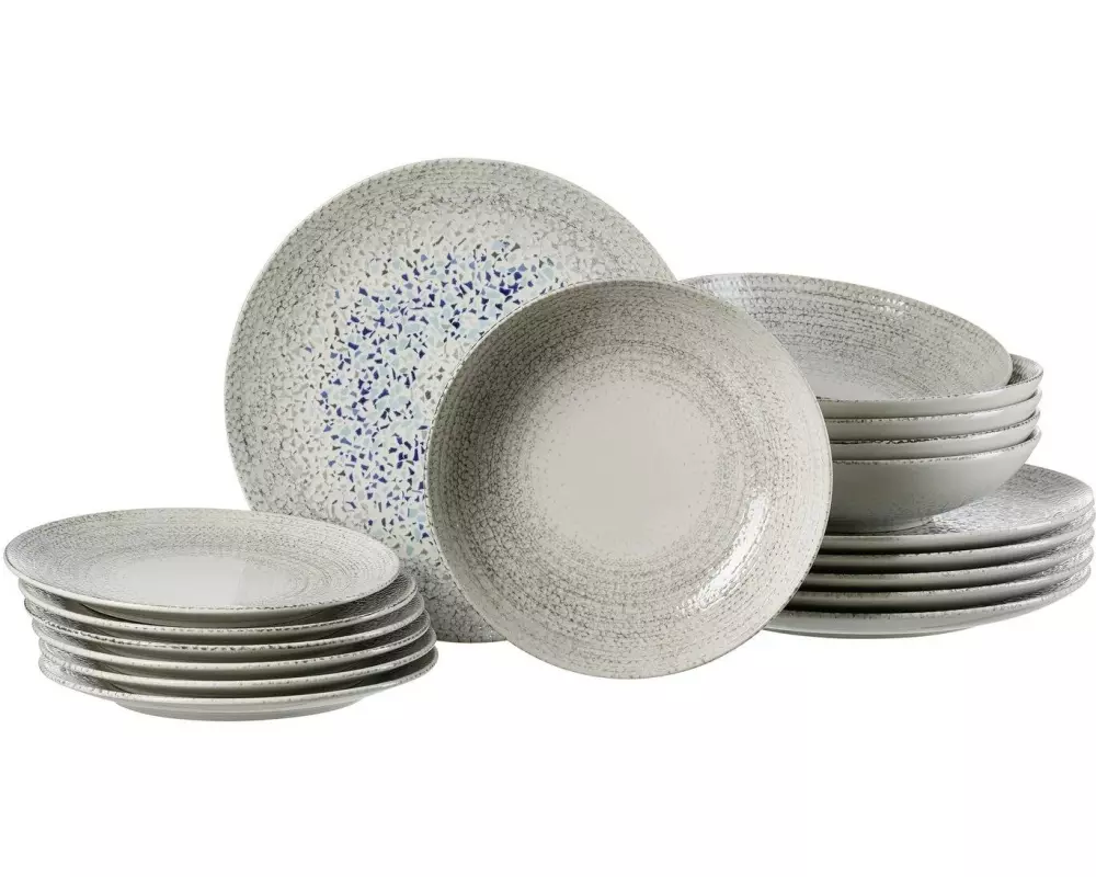 Ritzenhoff & Breker Speise-Service Rimini 18-teilig, Grau/Blau