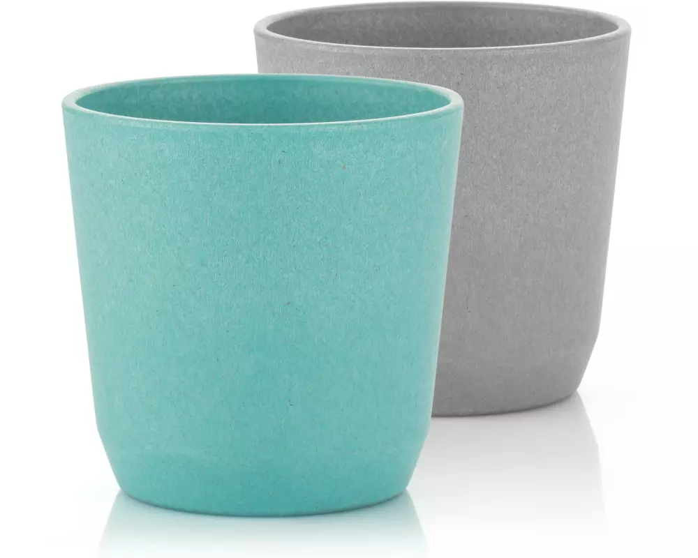 reer Becher Growing 2er-Set Grau/Türkis