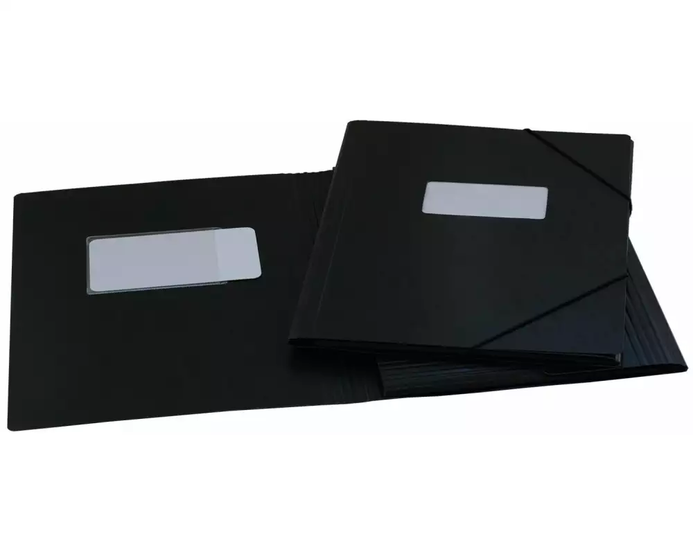 EROLA Gummibandmappe Pressspan A4 Schwarz