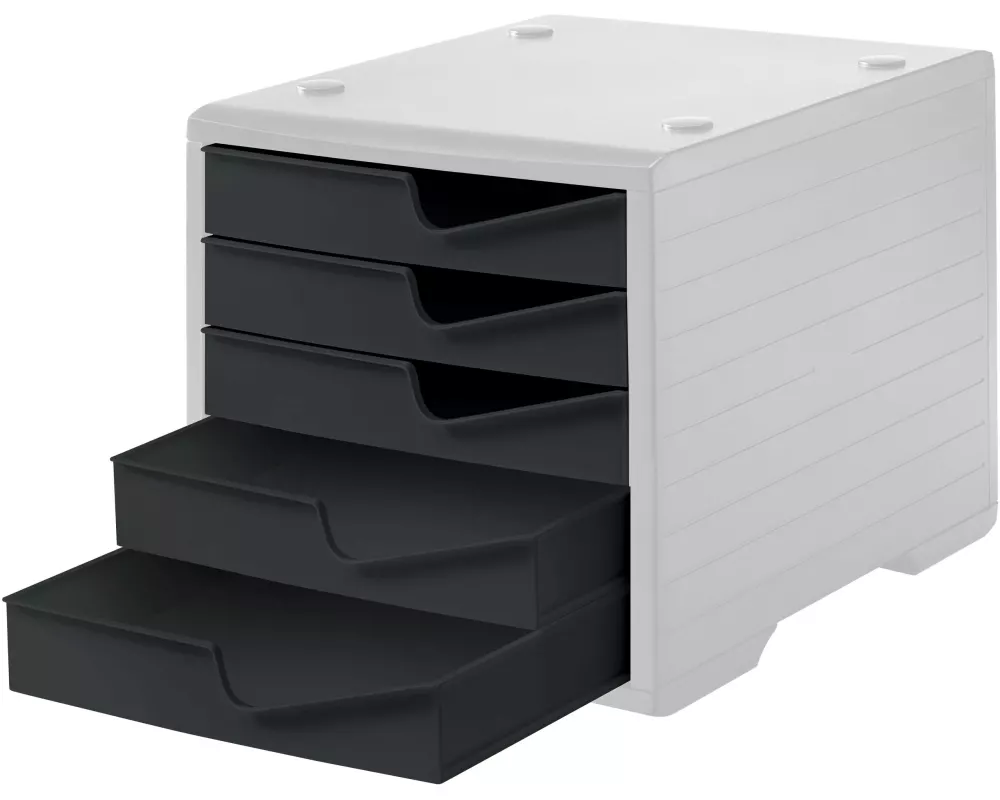 Styro Schubladenbox Styroswingbox Lichtgrau/Schwarz