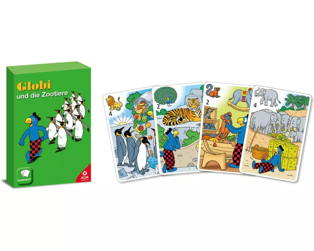 AGM Kinderspiel Quartett Globi und die Zootiere