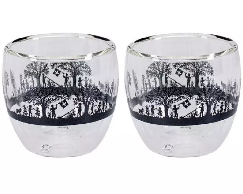 Kadastar Espresso Becher Bergchilbi 80 ml, 2 Stück, Transparent