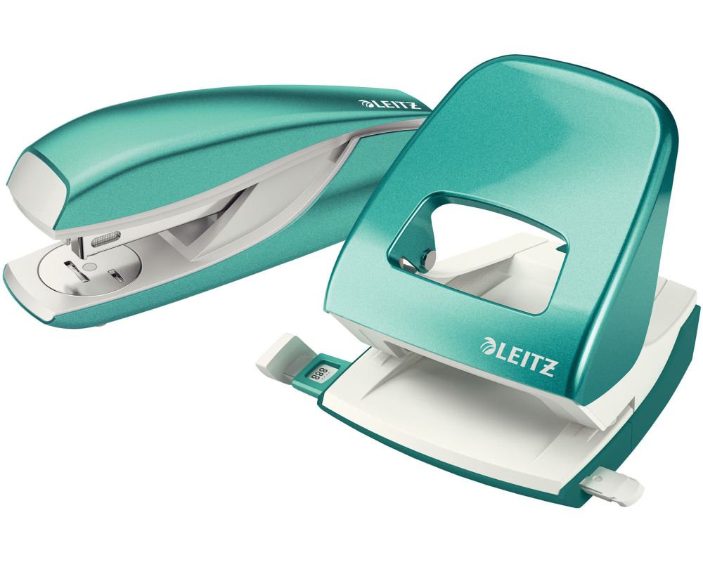 LEITZ Locher/Hefter WOW 5095 5095-10-51 eisblau, Bundle 30 Blatt