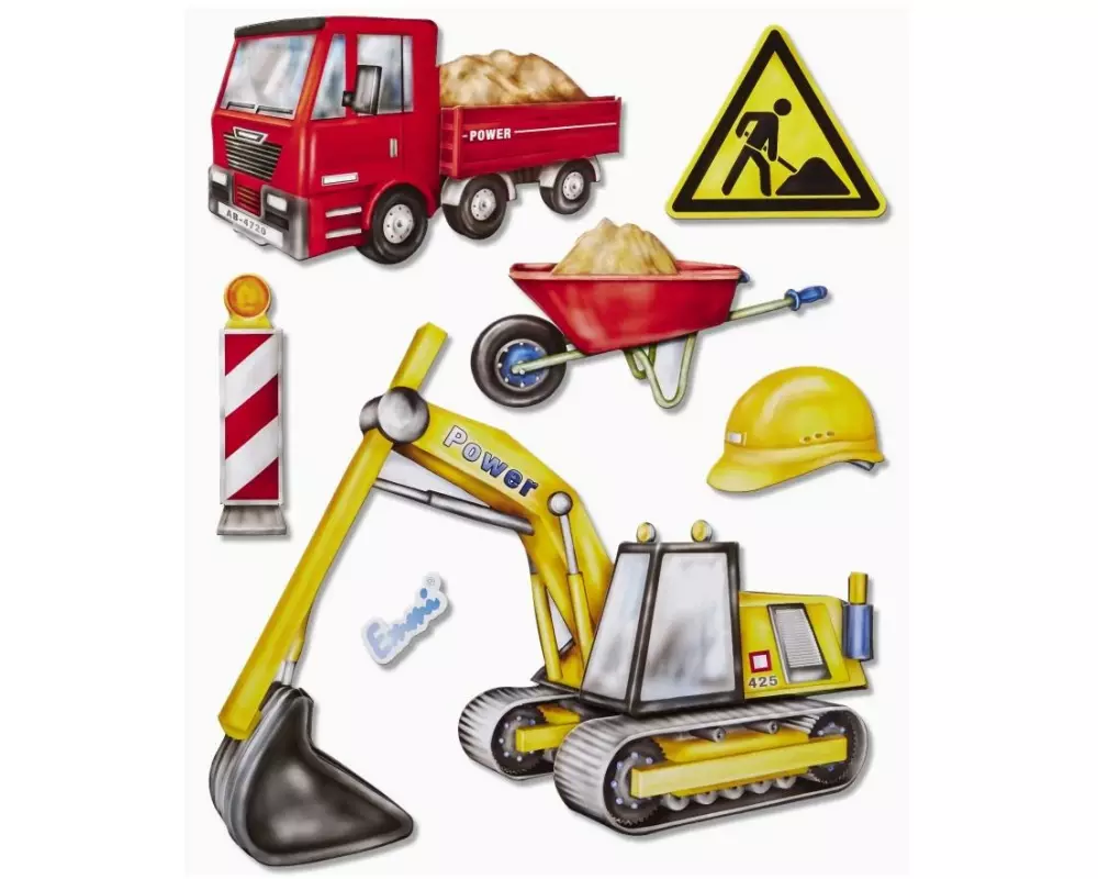 HobbyFun 3D-Sticker Baufahrzeuge 1 Blatt