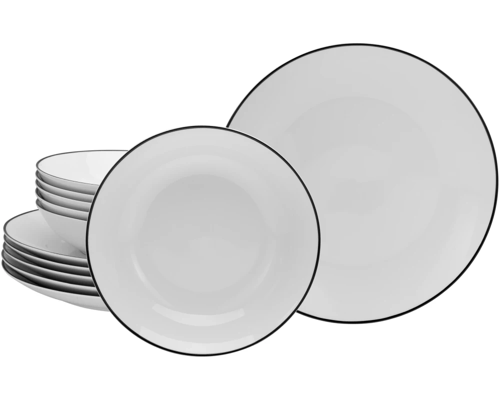 creaTable Teller-Set Schwarz/Weiss