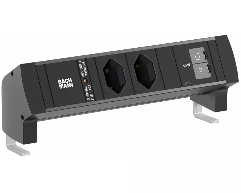 Bachmann Tischsteckdosenleiste DESK Style schwarz