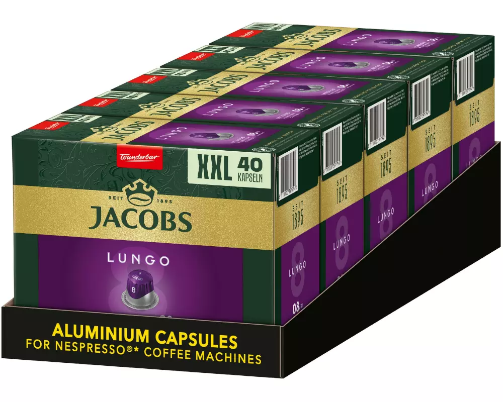 Jacobs Kaffeekapseln Lungo 8 Intenso 5 x 40 Stück