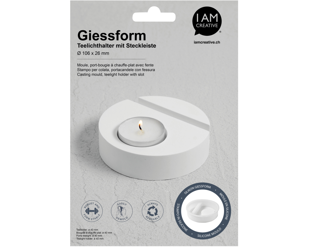 I AM CREATIVE Silikon Giessform 1704.33 Kerzenhalter für Teelicht