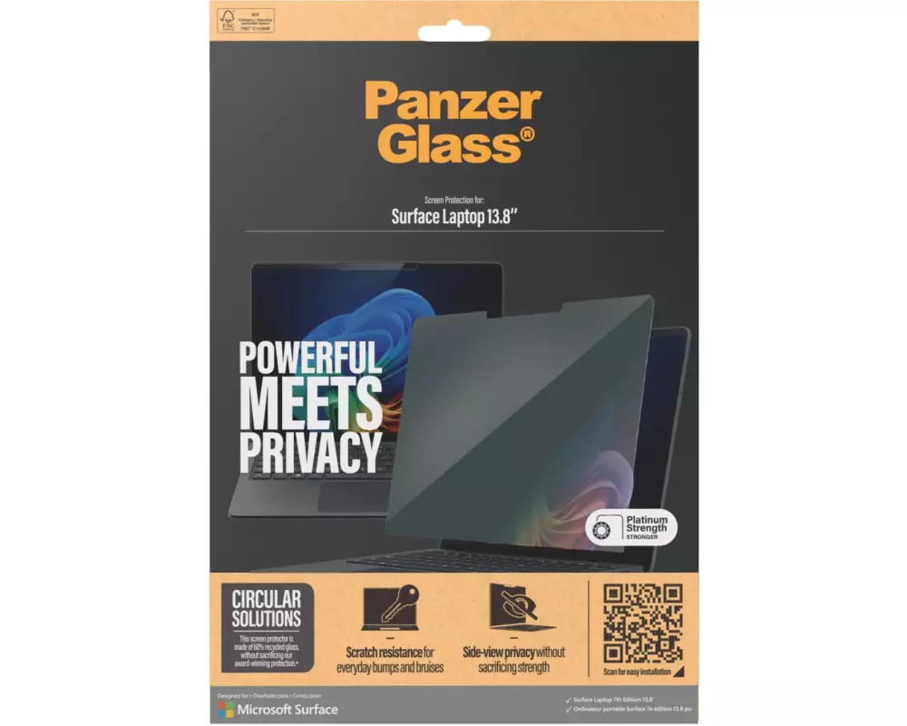 Panzerglass Ultra Wide Fit Privacy Surface Laptop 7. Edition 13.8"
