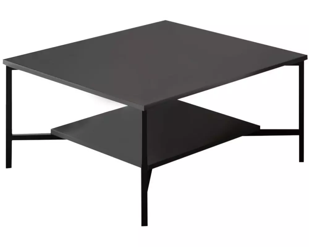 Woody Fashion Couchtisch Black Line 80 x 80 x 40 cm, Anthrazit