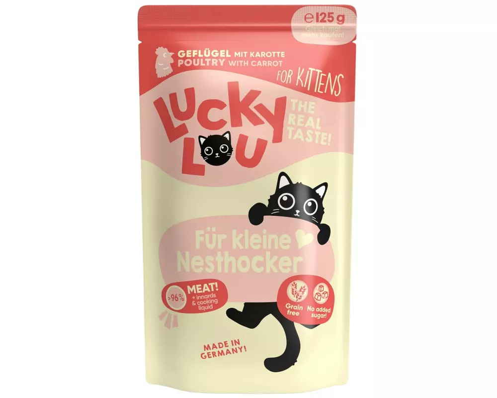 Lucky Lou Nassfutter Lifestage Kitten Geflügel, 125 g