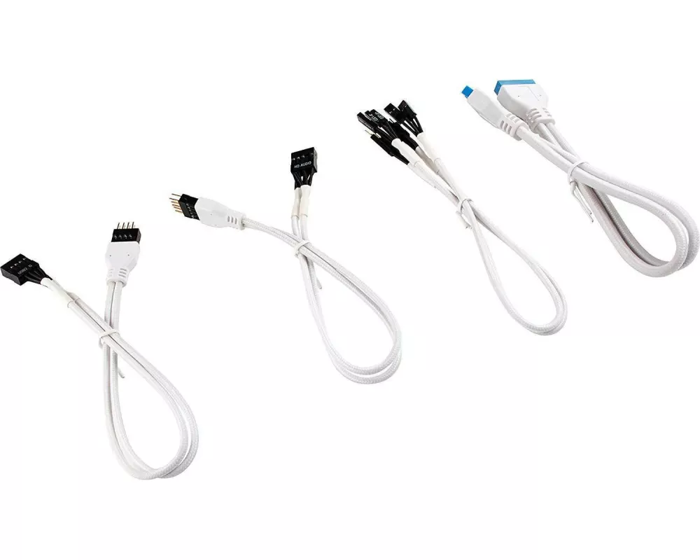 Corsair Frontpanel-Kabel Premium Sleeved Verlängerungskit Weiss