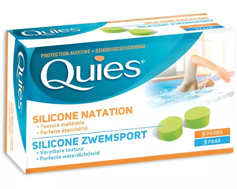 Quies Ohrstöpsel Wasser Silikon Erwachsene 3 Paar