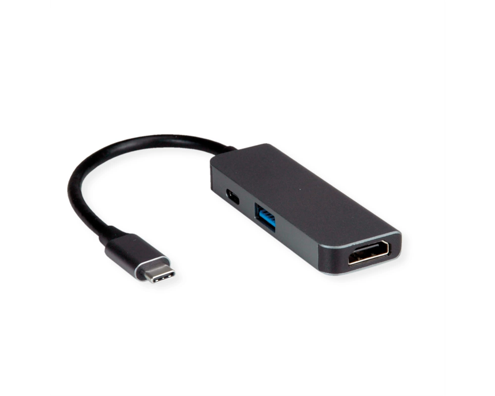 VALUE Display Adapter USB Typ C - HDMI + USB 3.2 Gen 1 A + Typ C PD