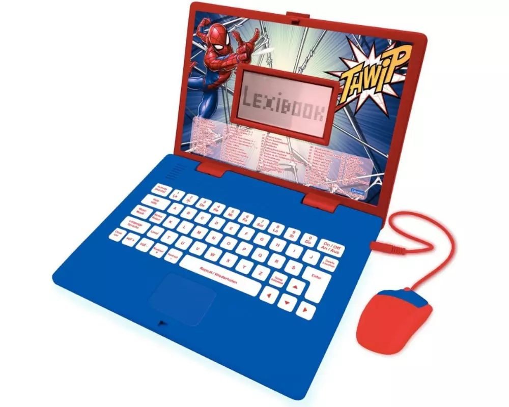 Lexibook Lern-Laptop SpiderMan DE/ENG mit 124 Aktivitäten Blau/Rot