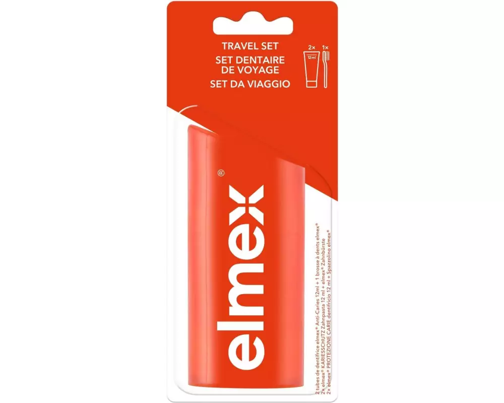 elmex Zahnpasta Kariesschutz mit Reise-Zahnbürste 12 ml