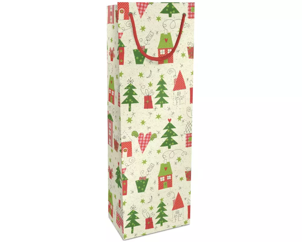 Braun + Company Flaschentasche Bullerbü 12 x 36 x 10 cm, Rot/Grün