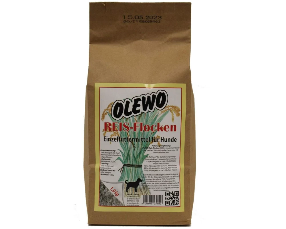 Olewo Dog Reis-Flocken 1000 g