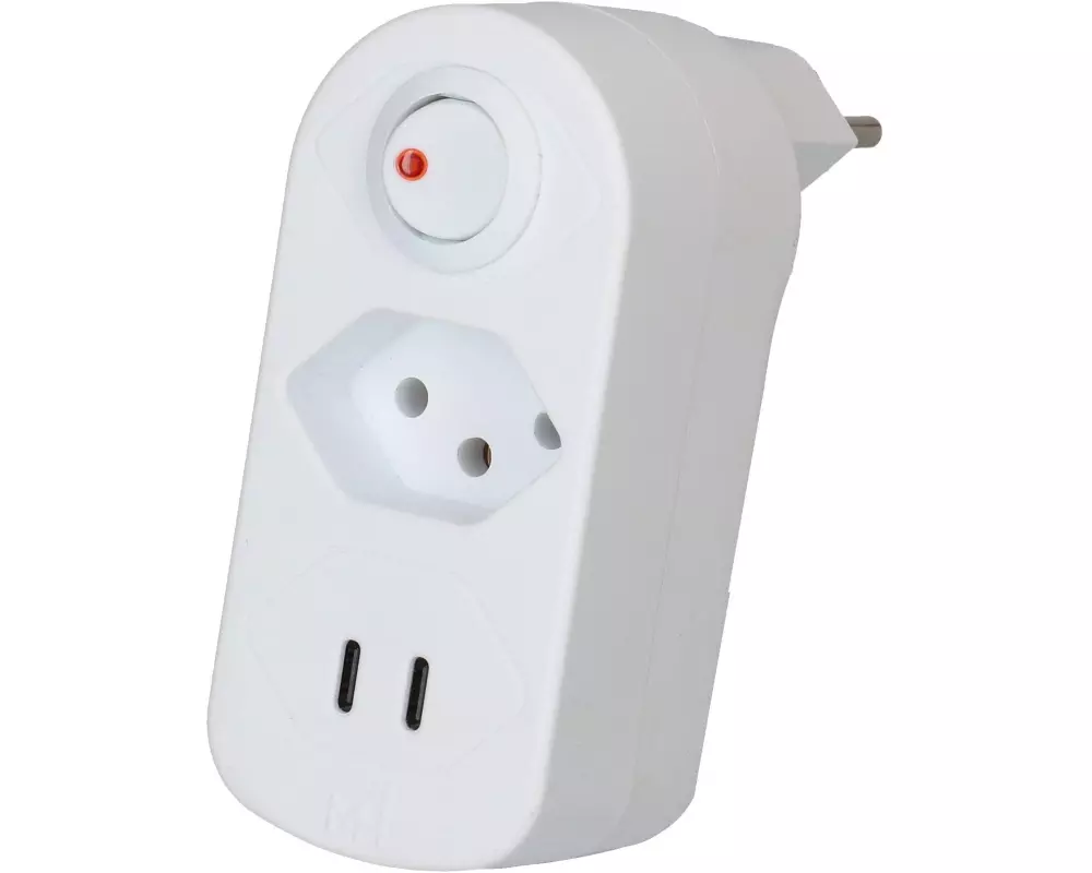 Max Hauri Mehrfachstecker Adapt 1x Typ 13, 2x USB-C, 20 W