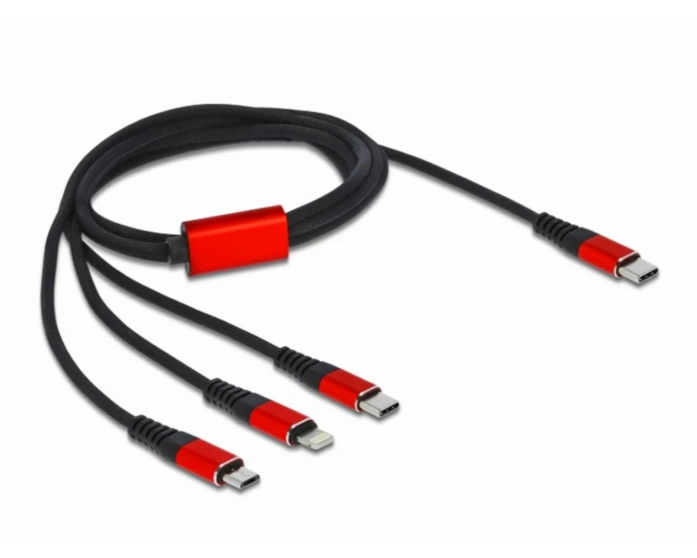 Delock USB-Ladekabel USB-C - Lightning/USB-C/Micro-USB B 1 m