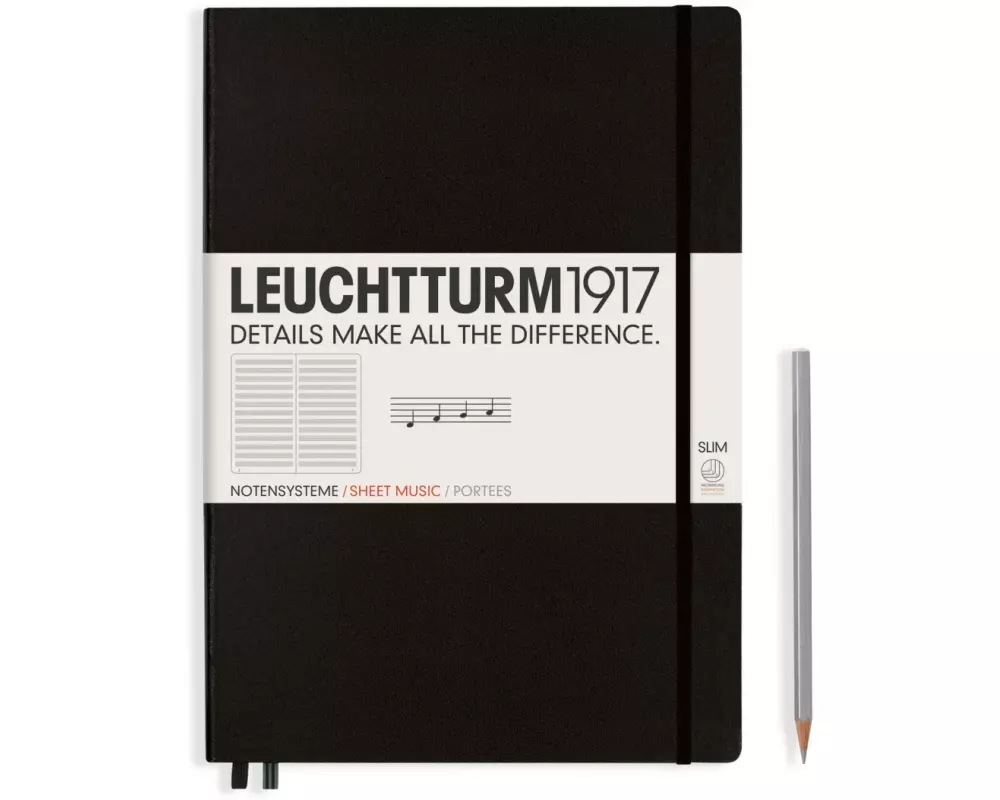 Leuchtturm Notizbuch Master Slim A4 +, Blanko, Schwarz