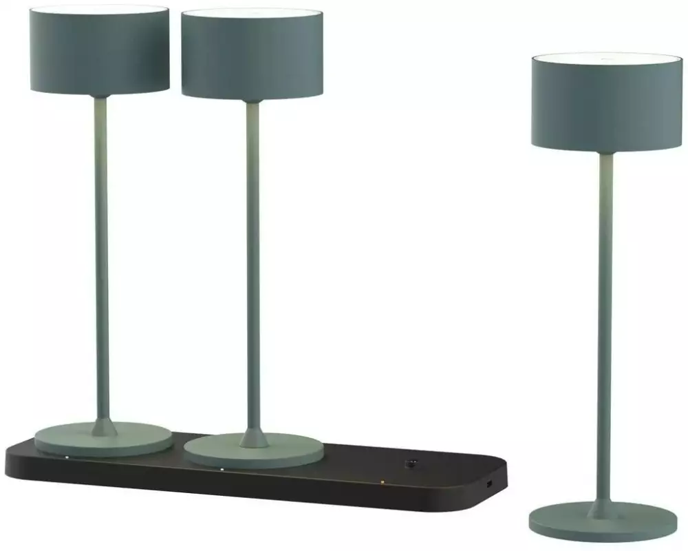 Schönenberger Tischleuchte 3er Set mit Ladest. Tavolo Fresh Green
