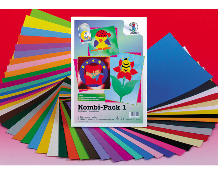 URSUS Papier Kombi-Pack 7770000 23x33cm sortiert