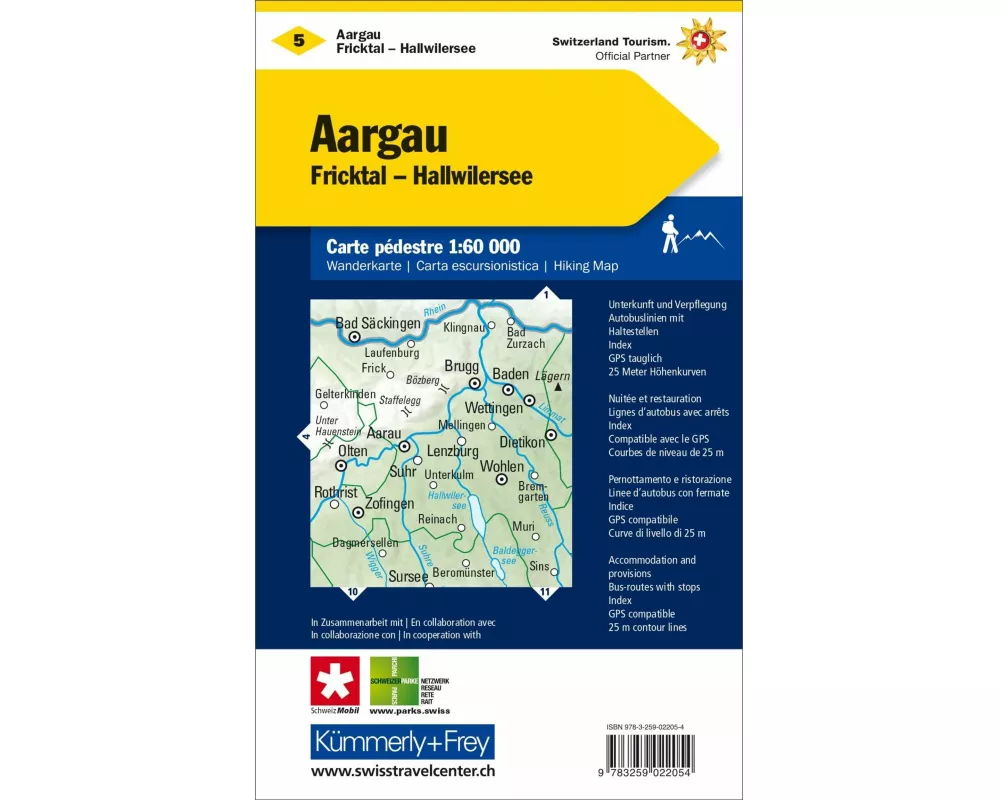Kümmerly+Frey Wanderkarte 5 Aargau 1:60.000