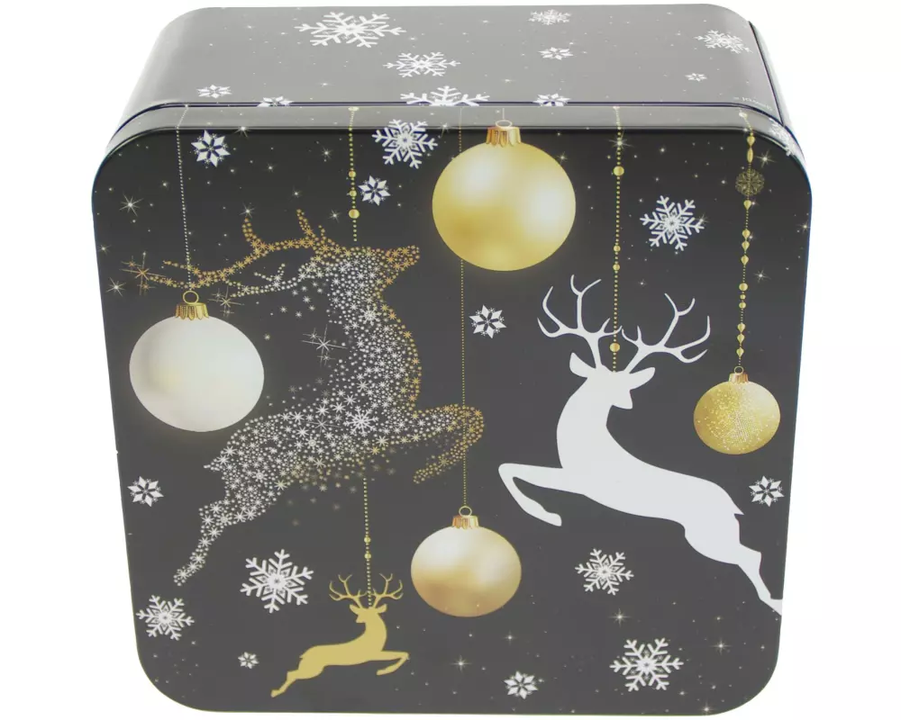 Gawol Guetzli-Dose Deer Black Gold 150 x 150 x 75 mm