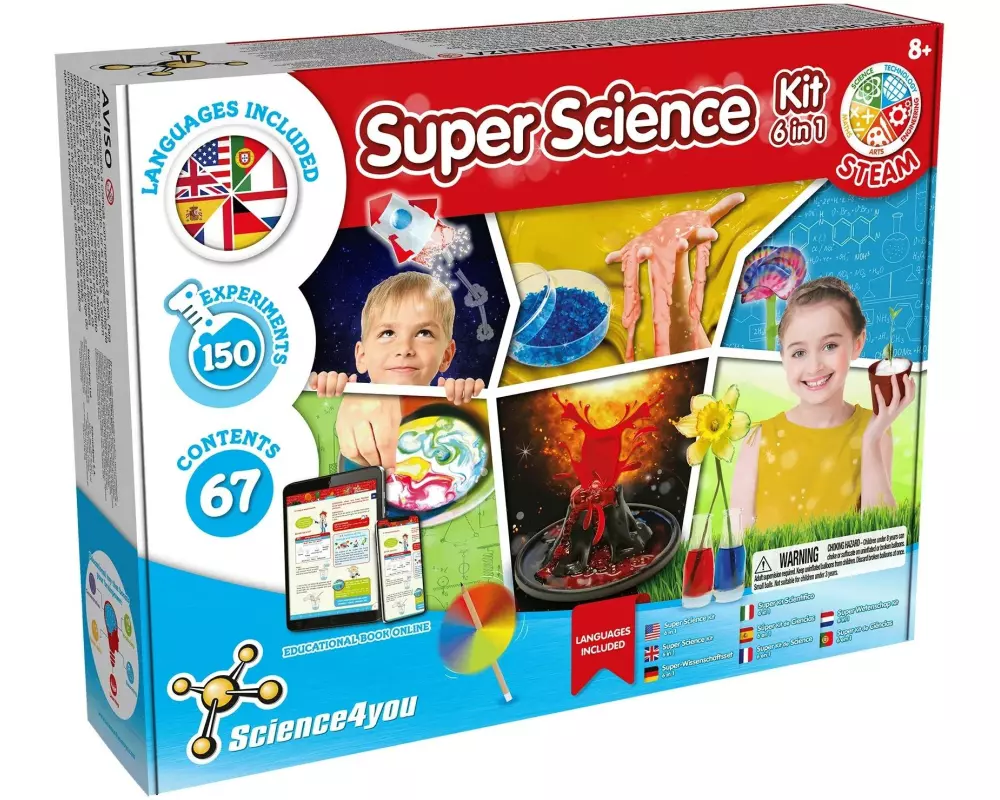 Science4you Experimentierkasten Super Science Kit, 6 in 1
