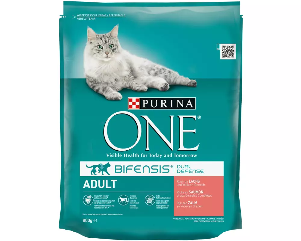 Purina ONE Trockenfutter Adult Lachs & Vollkorn, 800 g