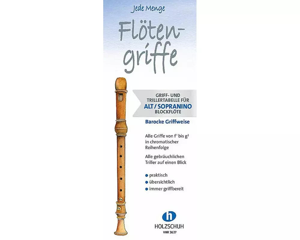 Jede Menge Flötengriffe - Alt/Sopranino (Barocke Griffweise)