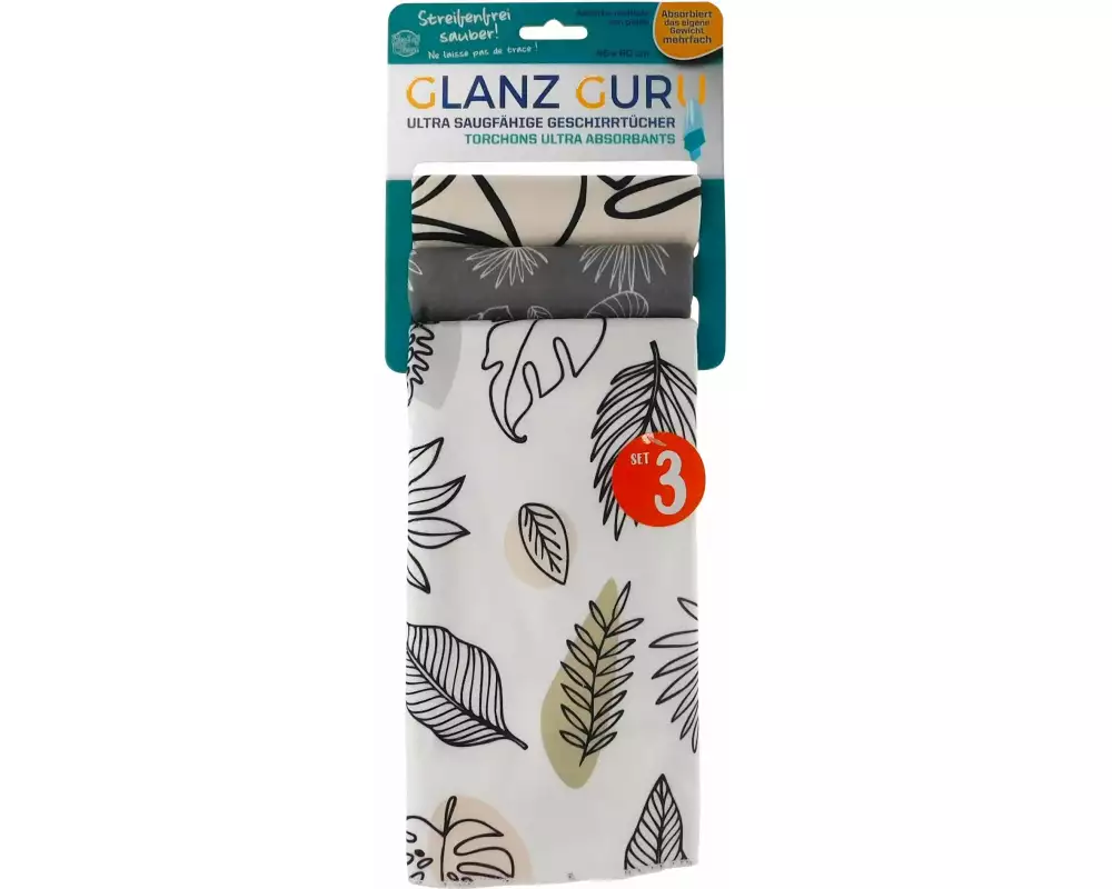 Mediashop Geschirrtuch-Set Glanz Guru «Natur» Mehrfarbig