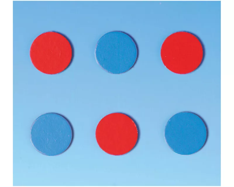 Wendeplättchen aus Karton 20mm rot/blau 1./2. Schuljahr