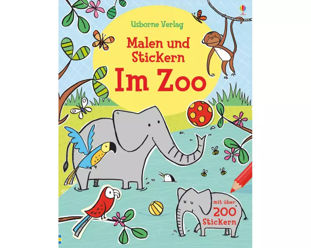 Malen und Stickern: Im Zoo