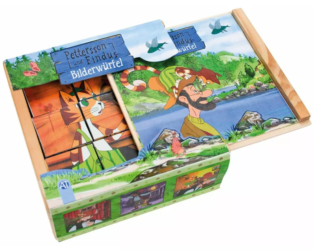 Holz-Bilderwürfel "Pettersson und Findus"