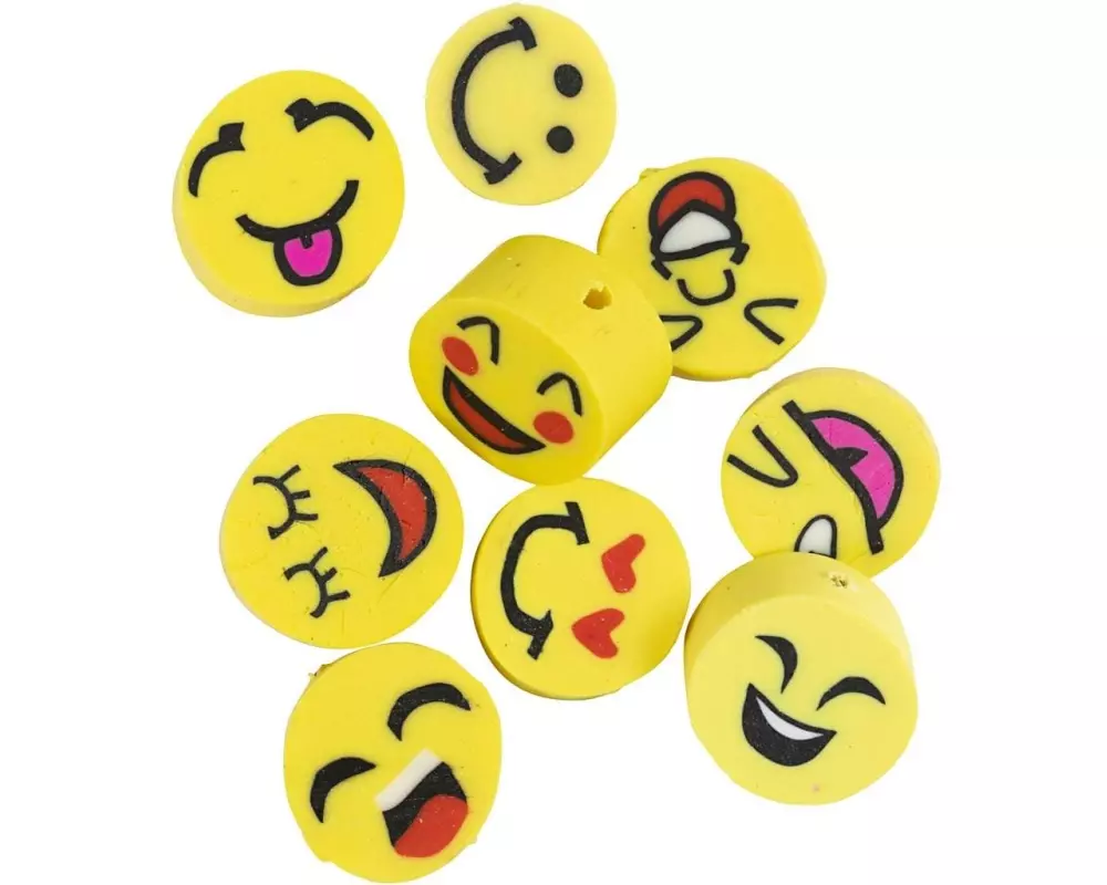 Creativ Company Perlen Ton Figurperlen 60 Stück, Smiley