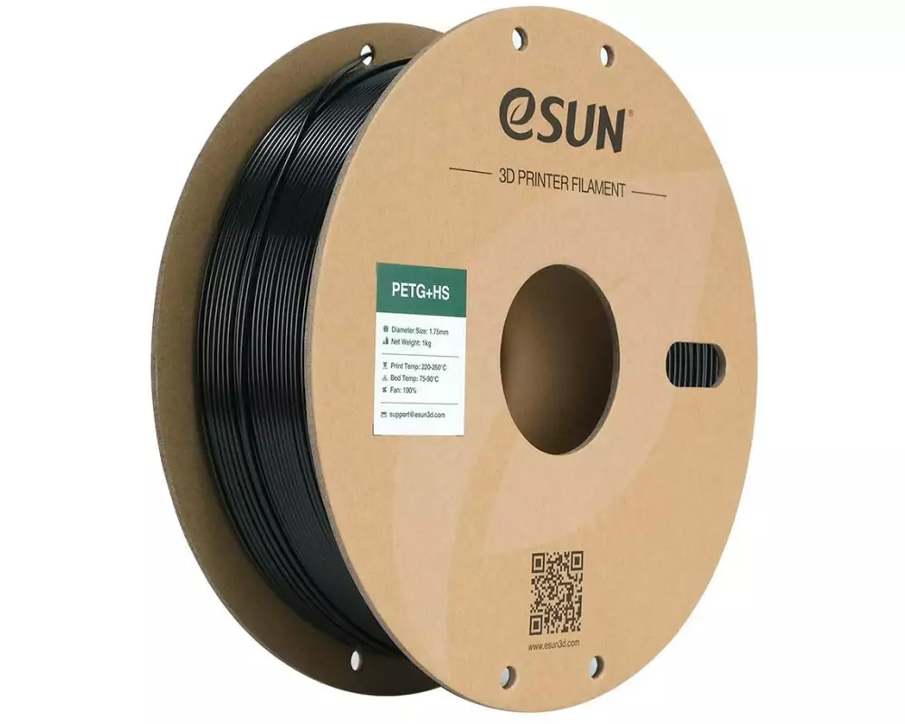 eSun Filament PETG+ HS Schwarz 1.75 mm 1 kg