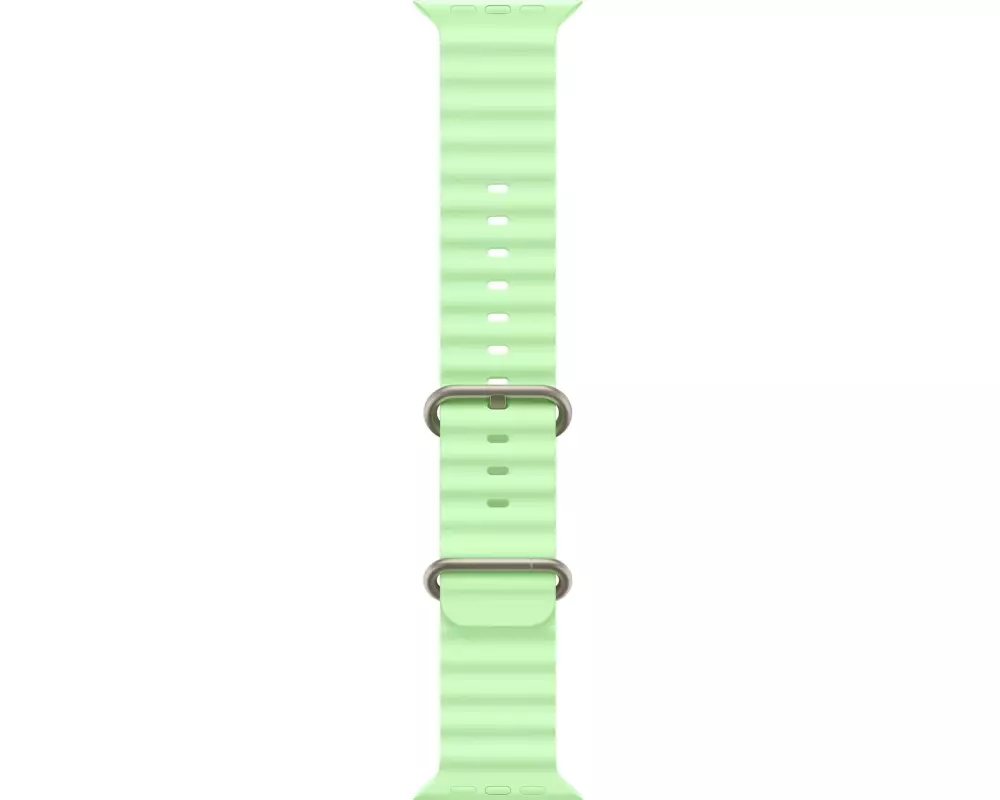 Apple Ocean Band 49 mm Neon Green Natural Titanium